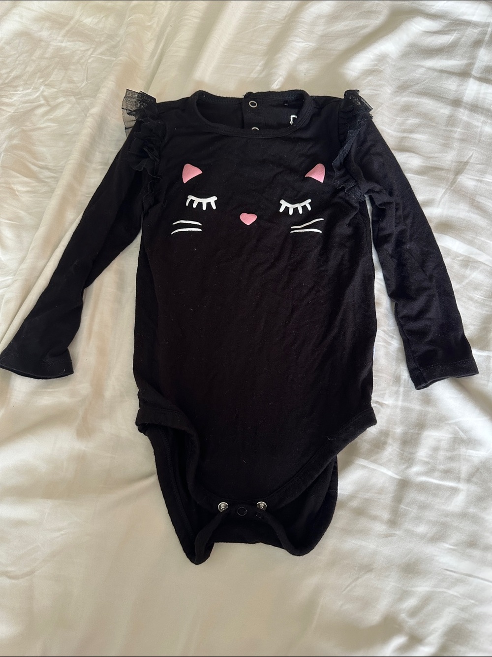 Little Sleepies Black Cat Graphic Long-Sleeve Baby Onesie
